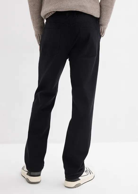 Relaxed Fit Stretch-Hose mit Dehnbund, Straight in schwarz von hinten - bonprix