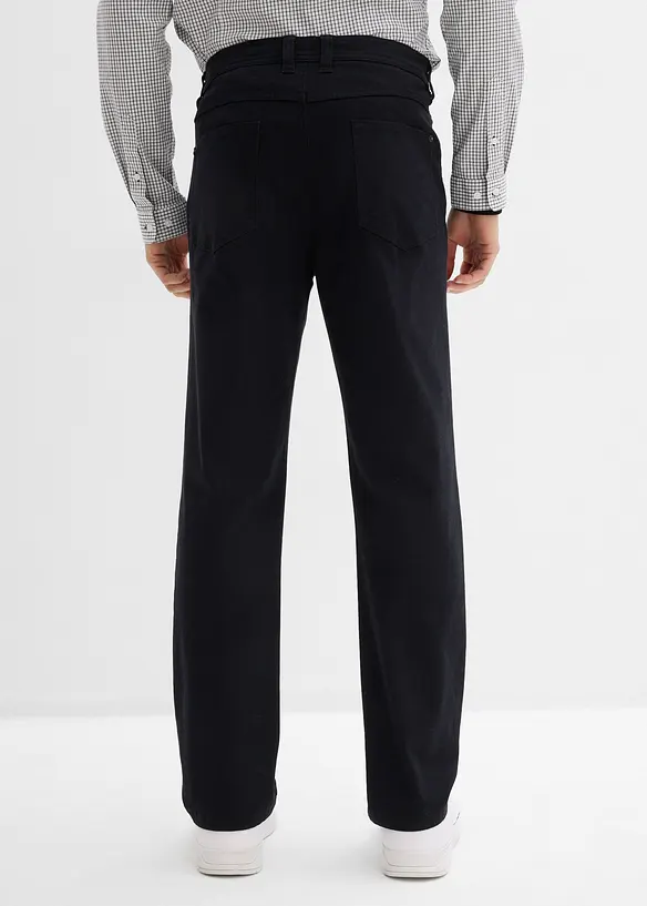Classic Fit Stretch-Hose mit Dehnbund, Straight in schwarz von hinten - bonprix