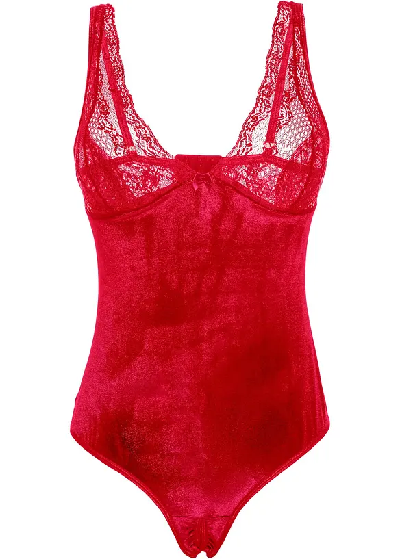 Samtbody ouvert in rot - bonprix