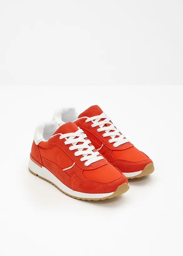 Sneaker im Retrolook in rot - bonprix