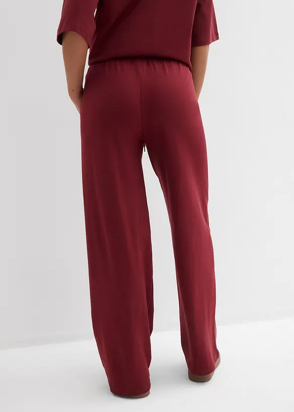 Jersey-Hose aus Interlock in rot von hinten - bonprix