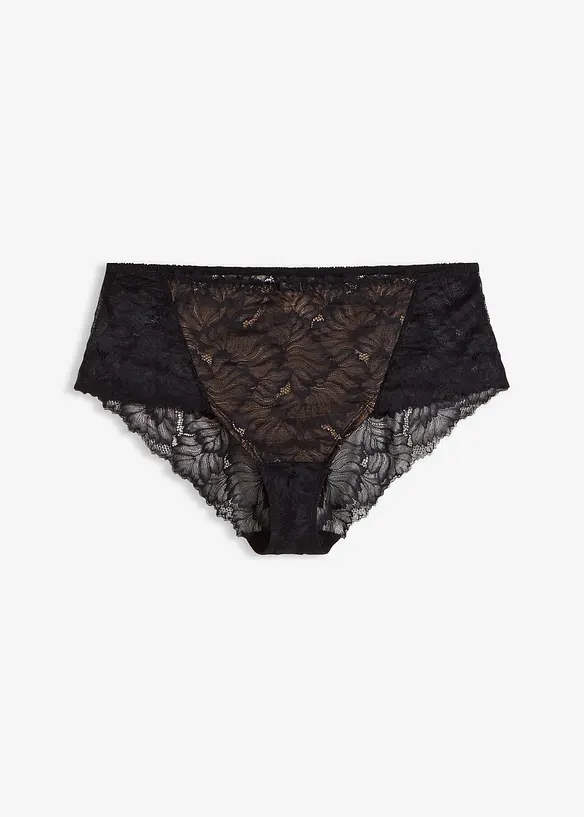 Maxipanty aus zarter Spitze in schwarz von vorne - bonprix