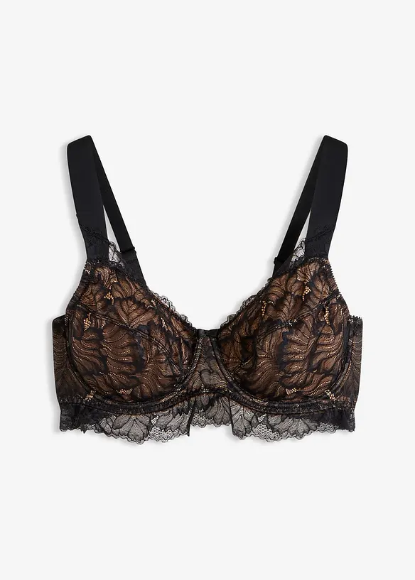 Minimizer-BH mit gepolsterten Trägern in schwarz von vorne - bonprix