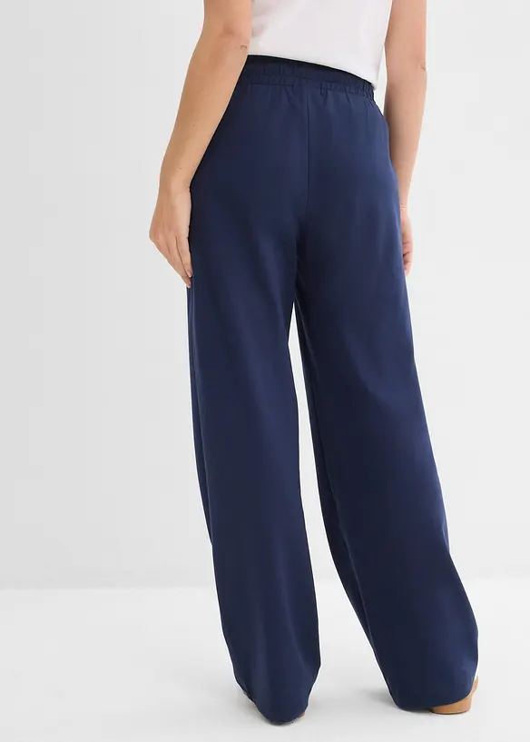 Jersey-Hose aus Interlock in blau von hinten - bonprix Jersey-Hose aus Interlock in blau von hinten - bonprix