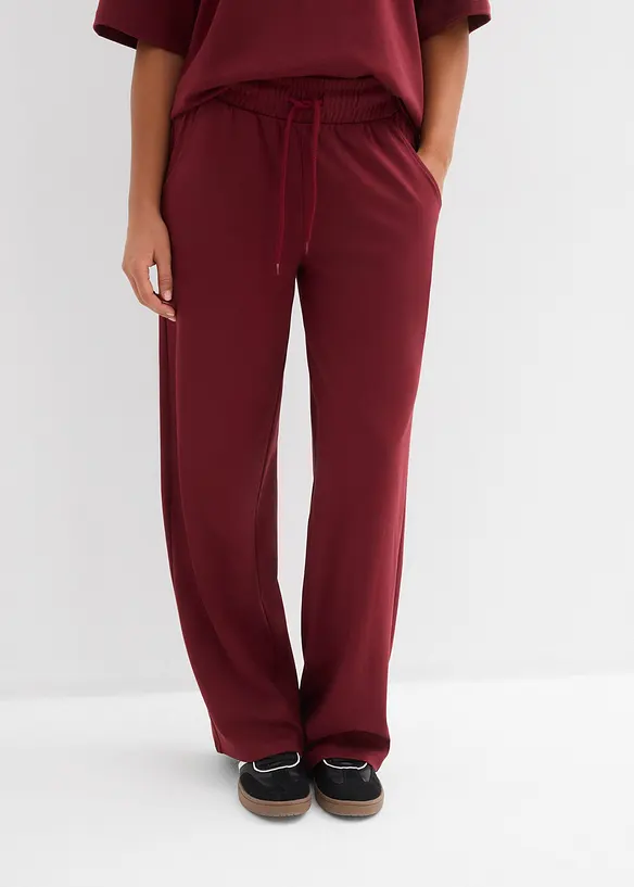 Jersey-Hose aus Interlock in rot von vorne - bonprix