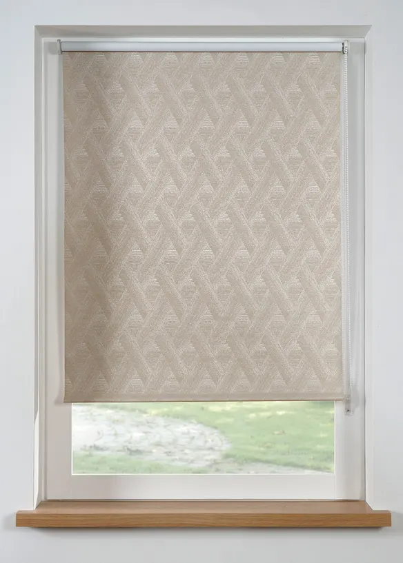 Jacquard Verdunkelungsrollo mit grafischem Muster in beige - bonprix