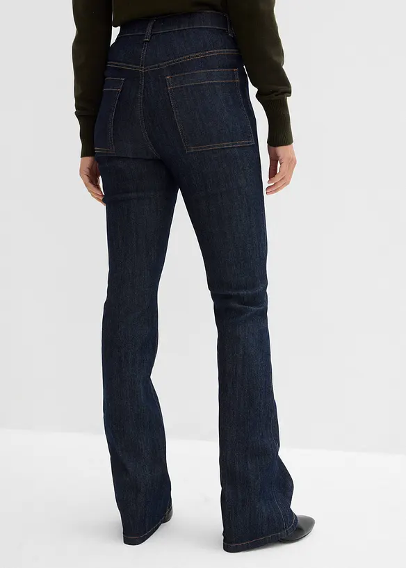 Bootcut-Jeans High Waist, Bequembund in blau von hinten - bonprix