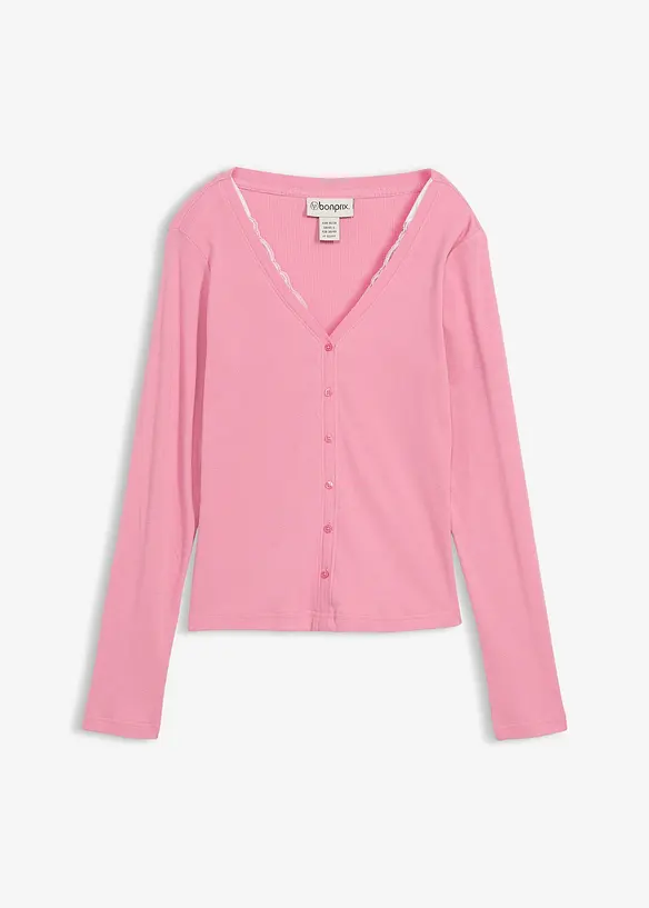 2-in-1-Shirt aus reiner Baumwolle in rosa von vorne - bonprix 2-in-1-Shirt aus reiner Baumwolle in rosa von vorne - bonprix