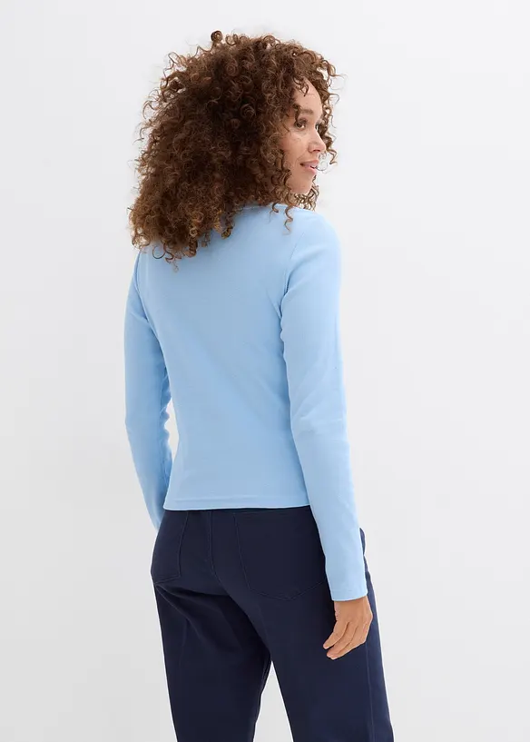 2-in-1-Shirt aus reiner Baumwolle in blau von hinten (im Anschnitt) - bonprix 2-in-1-Shirt aus reiner Baumwolle in blau von hinten (im Anschnitt) - bonprix