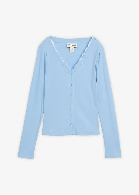 2-in-1-Shirt aus reiner Baumwolle in blau von vorne - bonprix 2-in-1-Shirt aus reiner Baumwolle in blau von vorne - bonprix