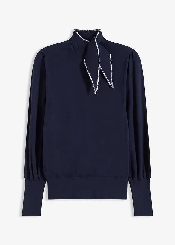 Pullover aus Viskose-Mix in blau von vorne - bonprix