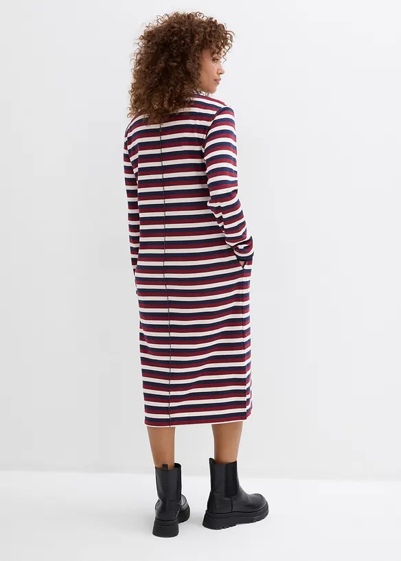 Sweatkleid in rot von hinten (Totalaufnahme) - bonprix