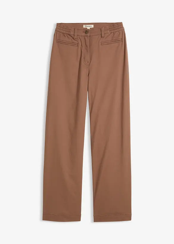 Twillhose aus elastischem Baumwoll-Mix in braun von vorne - bonprix