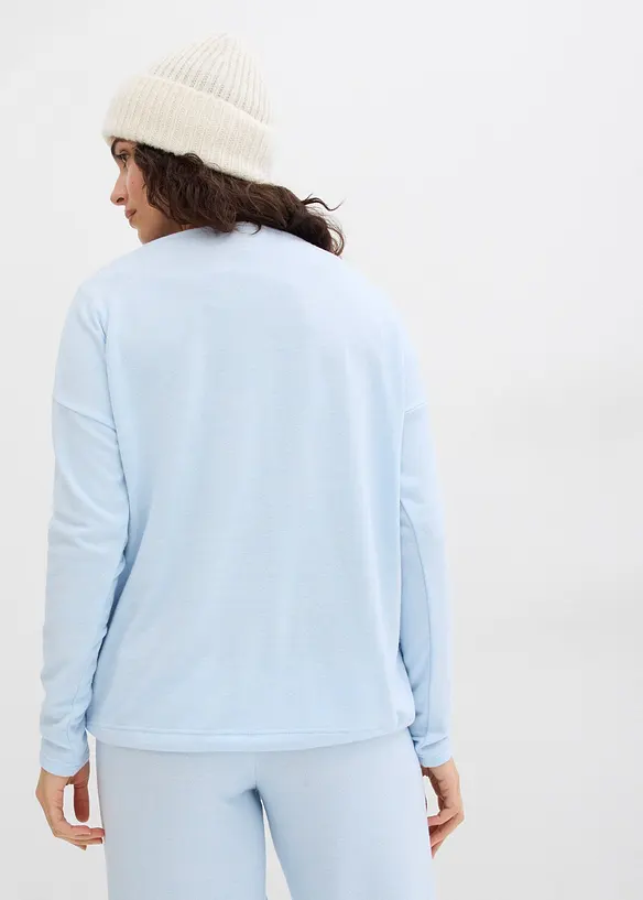 Oversize-Sweatshirt in Strickoptik in blau von hinten (im Anschnitt) - bonprix