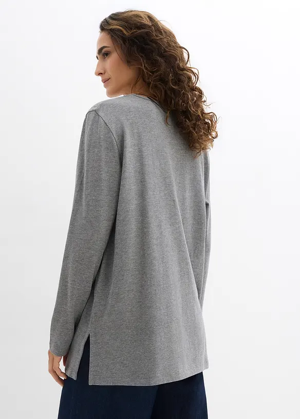 Longshirt aus reiner Bio-Baumwolle in grau von hinten (im Anschnitt) - bonprix Longshirt aus reiner Bio-Baumwolle in grau von hinten (im Anschnitt) - bonprix