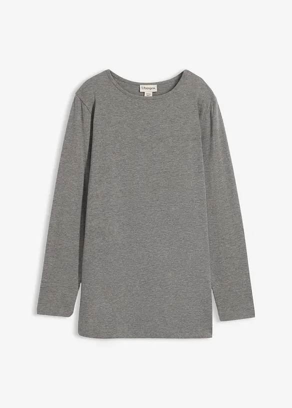 Longshirt aus reiner Bio-Baumwolle in grau von vorne - bonprix Longshirt aus reiner Bio-Baumwolle in grau von vorne - bonprix
