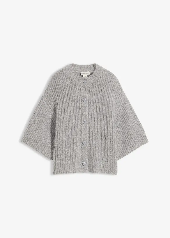 Strickjacke in grau von vorne - bonprix