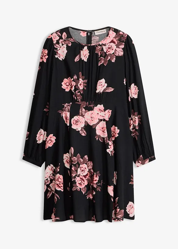 elegantes Kleid aus Viskose in schwarz von vorne - bonprix elegantes Kleid aus Viskose in schwarz von vorne - bonprix