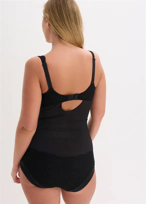 Light Shape Body mit Spitze in schwarz von hinten (Totalaufnahme) - bonprix