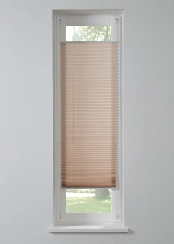 Plissee Uni in schmalen Breiten in beige - bonprix