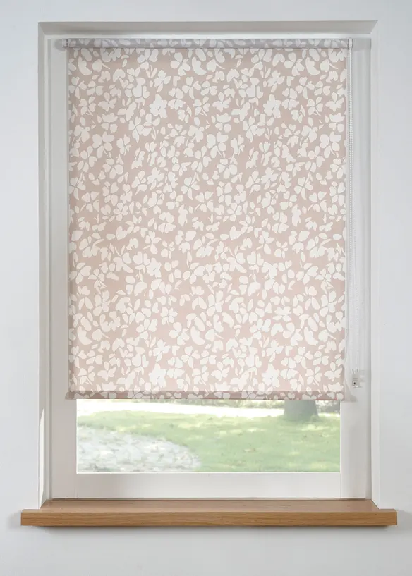 Blendschutzrollo mit Blümchen Druck in beige - bonprix