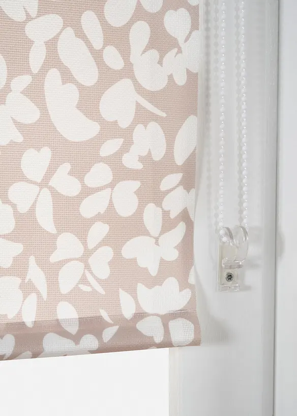 Blendschutzrollo mit Blümchen Druck in beige (Detailaufnahme) - bonprix