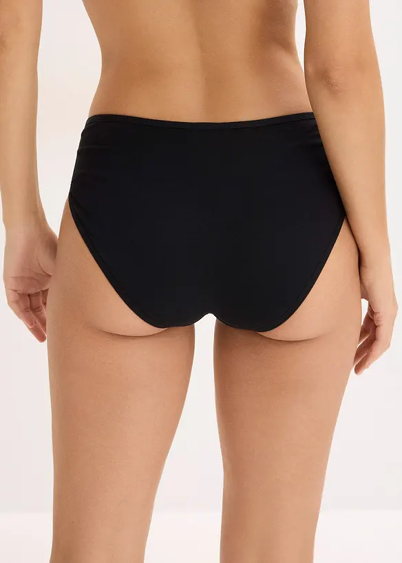 Maxipanty mit Bio-Baumwolle (4er Pack) in schwarz von hinten - bonprix