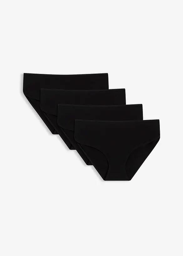 Maxipanty mit Bio-Baumwolle (4er Pack) in schwarz von vorne - bonprix