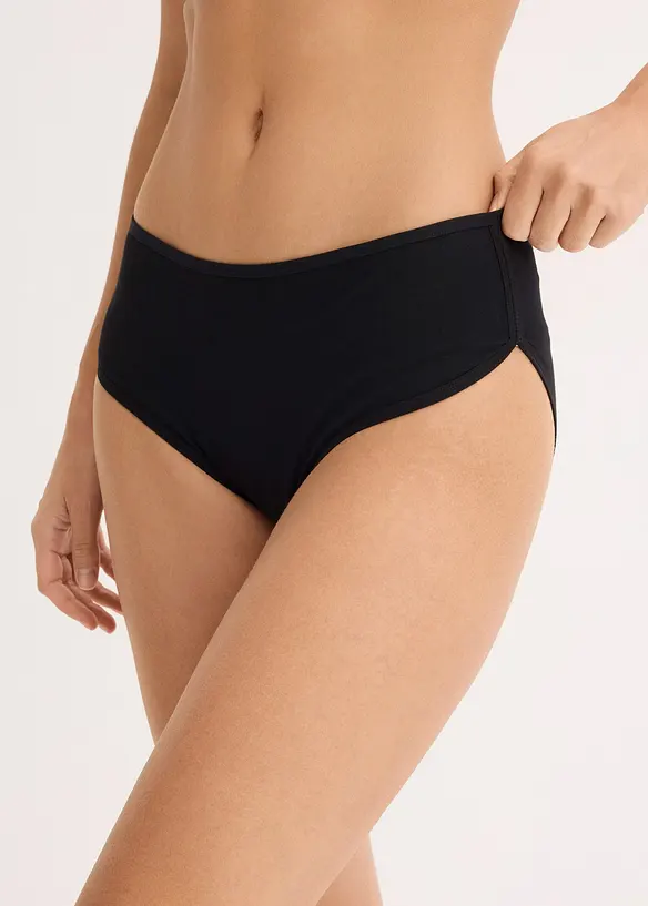 Maxipanty mit Bio-Baumwolle (4er Pack) in schwarz von vorne - bonprix