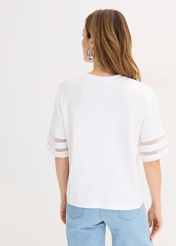 Shirt aus fester Bio-Baumwolle in weiß von hinten (im Anschnitt) - bonprix