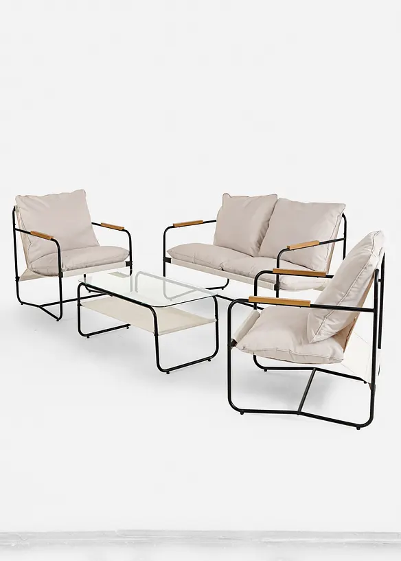 Gartenmöbel Set (4-tlg. Set) in schwarz - bonprix