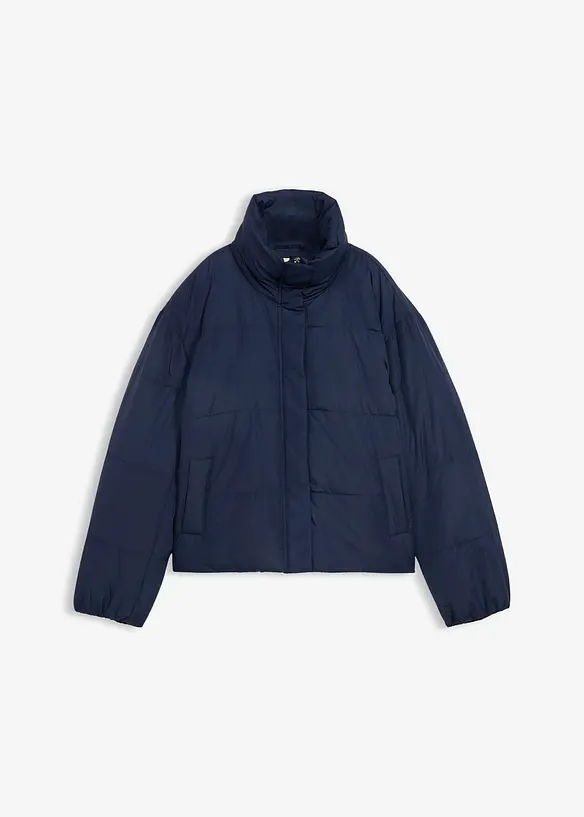 Steppjacke mit Stehkragen in blau von vorne - bonprix