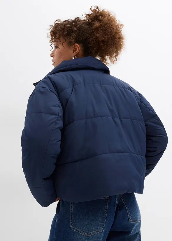 Steppjacke mit Stehkragen in blau von hinten (im Anschnitt) - bonprix