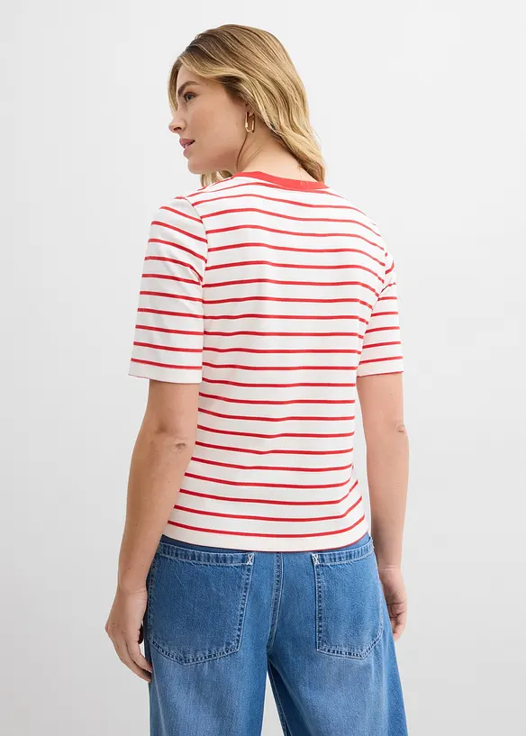 T-Shirt aus schwerer Bio-Baumwolle in weiß von hinten (im Anschnitt) - bonprix