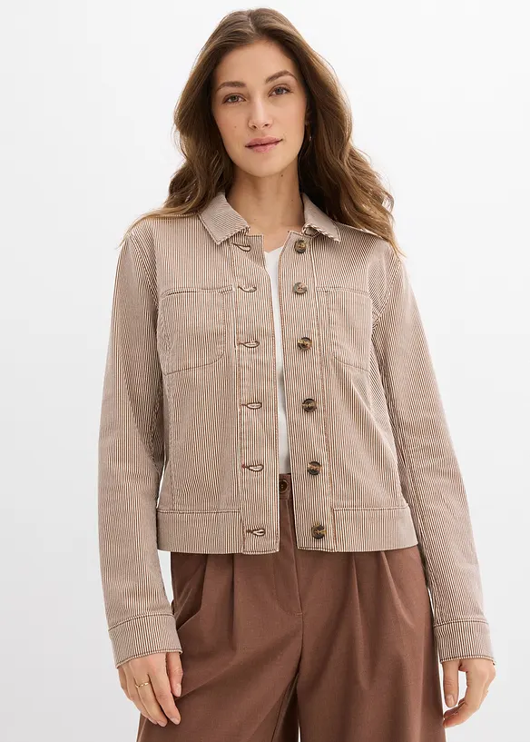 Übergangsjacke in braun von vorne (im Anschnitt) - bonprix