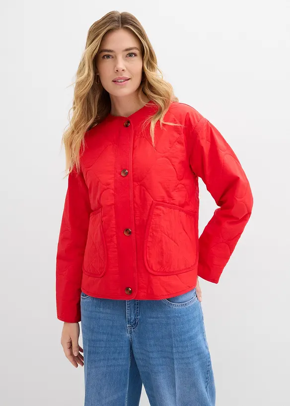 Steppjacke in rot von vorne (im Anschnitt) - bonprix