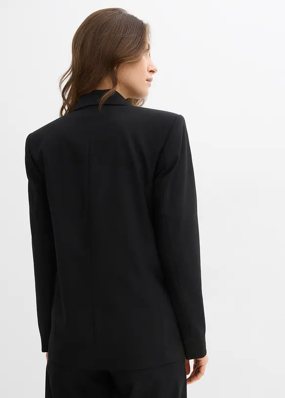 Blazer aus Viskose-Mix in schwarz von hinten (im Anschnitt) - bonprix