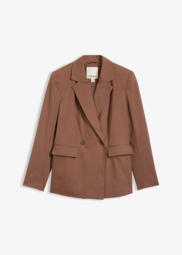 Blazer aus Viskose-Mix in braun von vorne - bonprix