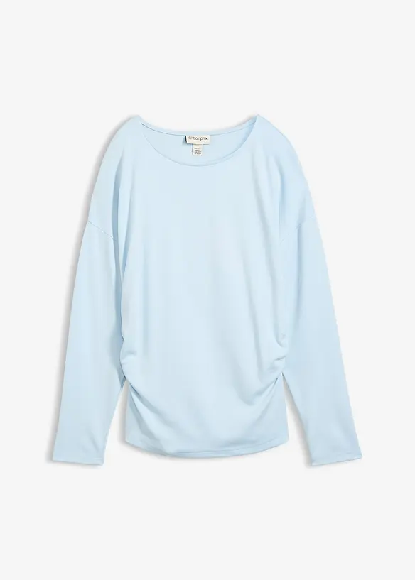 Langarmshirt aus bequemen Punto di Roma in blau von vorne - bonprix