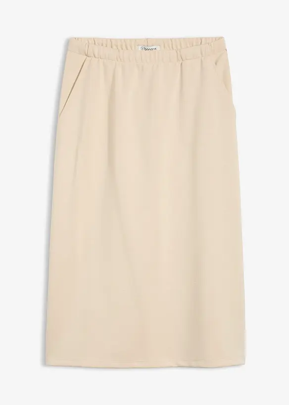 Midirock aus softem Scuba in beige von vorne - bonprix Midirock aus softem Scuba in beige von vorne - bonprix