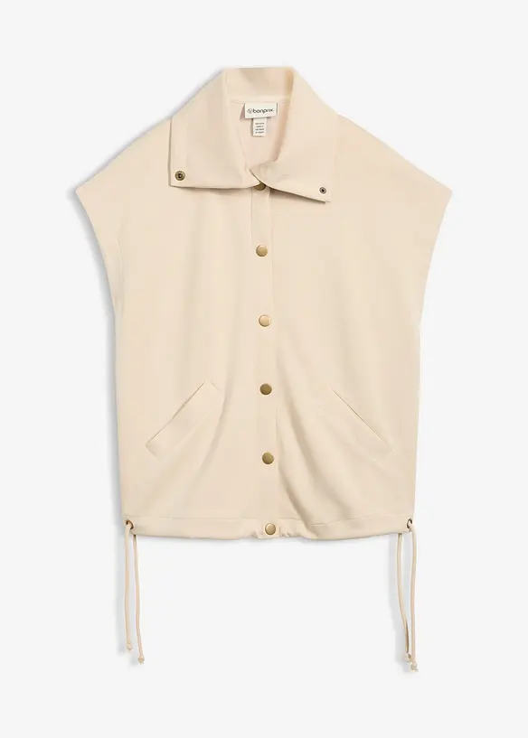 Weste aus bequemen Scuba in beige von vorne - bonprix