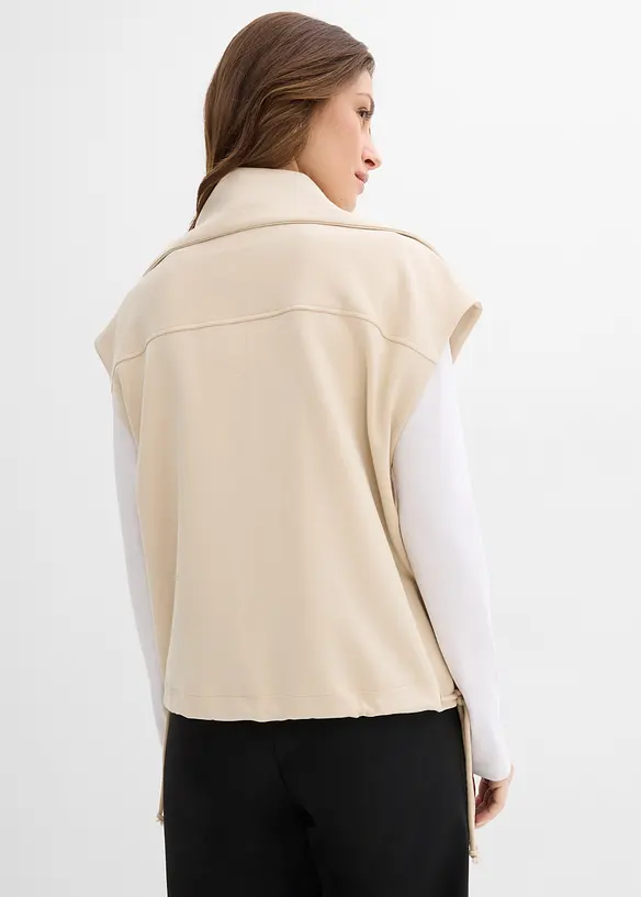 Weste aus bequemen Scuba in beige von hinten (im Anschnitt) - bonprix