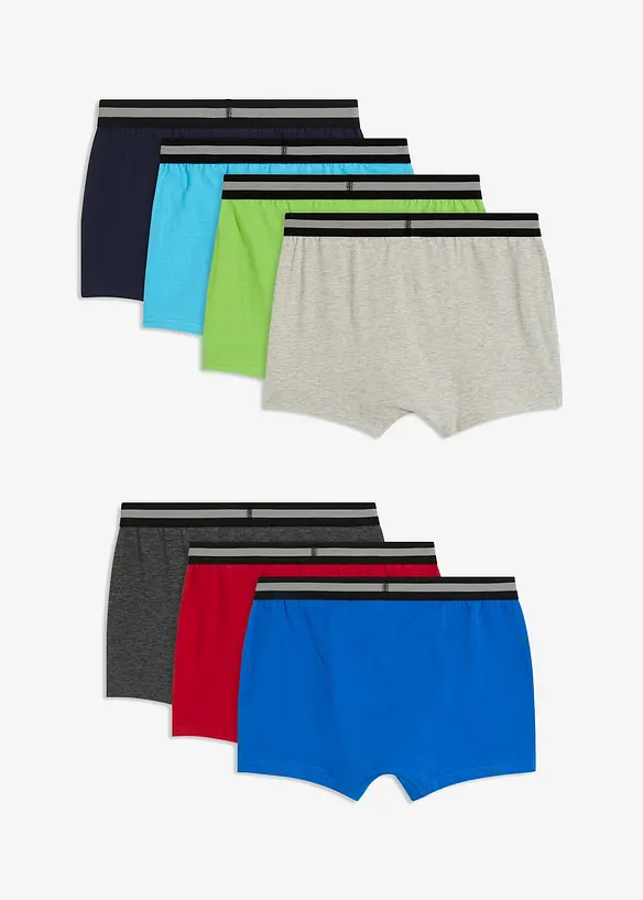Boxershorts mit weicher Baumwolle (7er Pack) in blau von hinten - bonprix