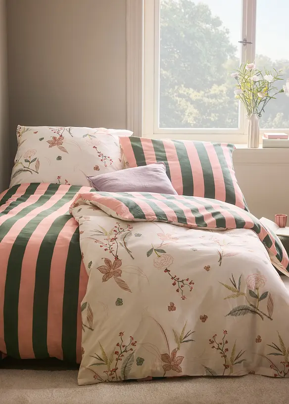 Wendbare Linon-Bettwäsche in beige (Ambiente) - bonprix