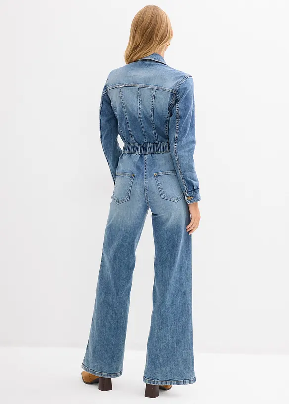 Jeans-Overall in blau von hinten (Totalaufnahme) - bonprix Jeans-Overall in blau von hinten (Totalaufnahme) - bonprix