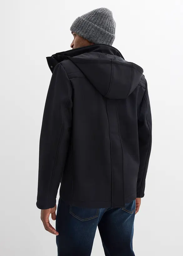 3-in-1 Herren-Tragejacke mit Vorder- und Rückentragefunktion in schwarz von hinten (im Anschnitt) - bonprix