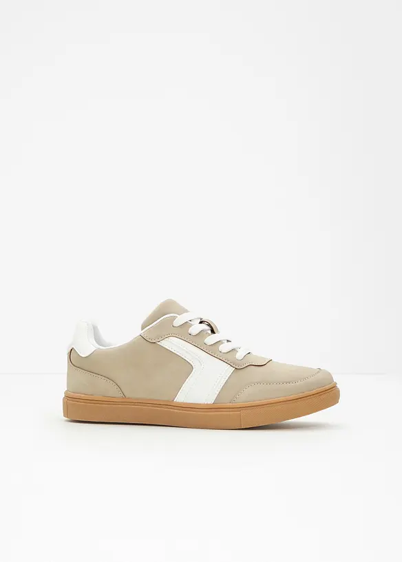 Sneaker im Retrolook in beige - bonprix