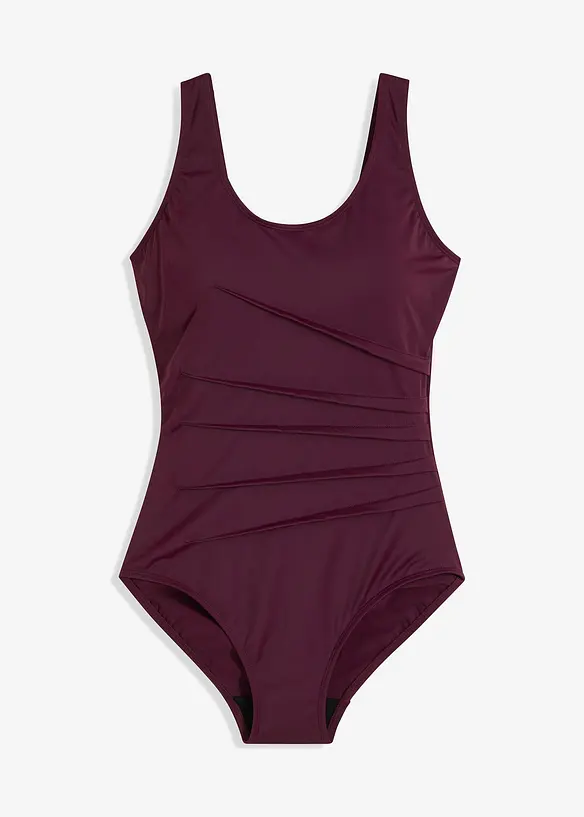 Light Shape-Badeanzug mit Zierfalten in rot von vorne - bonprix