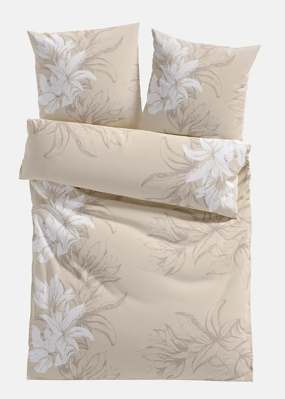 Linon-Bettwäsche in beige von vorne - bonprix