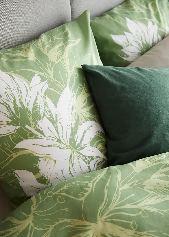 Linon-Bettwäsche in grün (Detailaufnahme) - bonprix
